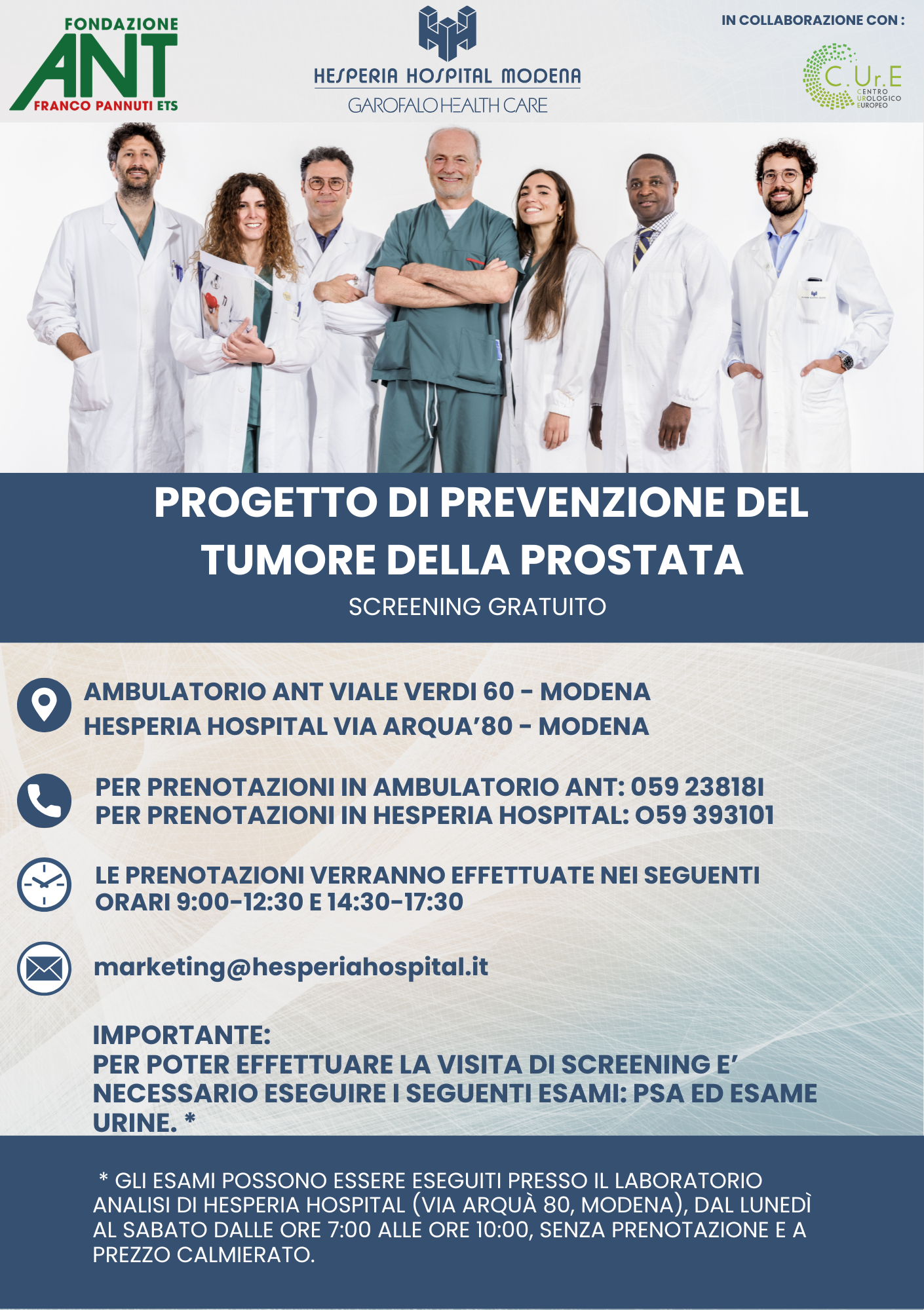 Progetto di prevenzione del tumore alla prostata