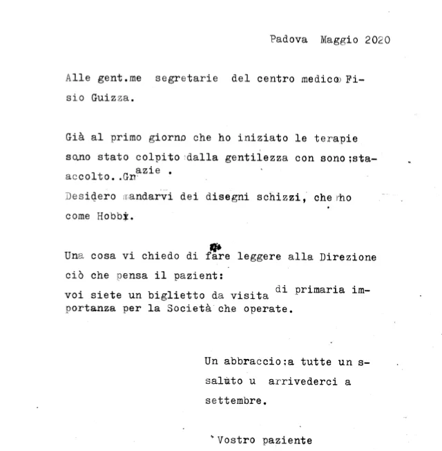 Voi siete un biglietto da visita di primaria importanza
